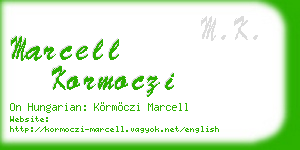 marcell kormoczi business card